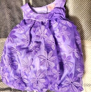 Purple floral dress 0/3 months
